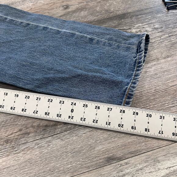 Levi's 505 Red Tab Mid Wash Faded Blue Mens 36 Regular Fit Straight Denim Jeans - Picture 7 of 10